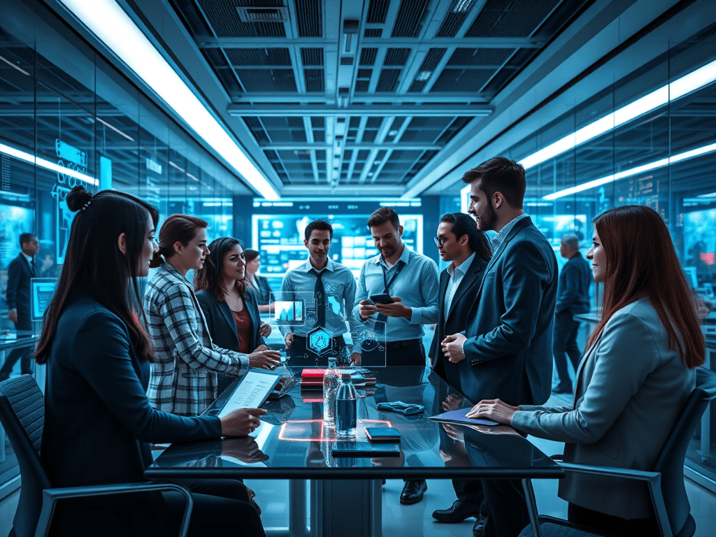 People working together to create cutting-edge technology solutions.